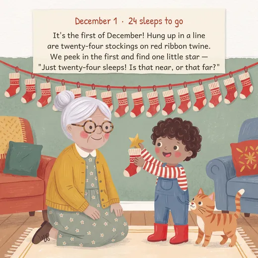December 1 page from Nana Loves You: A Christmas Countdown