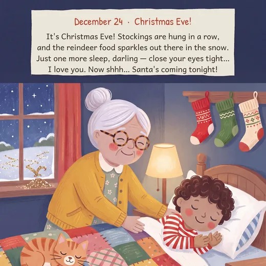 December 24 page from Nana Loves You: A Christmas Countdown
